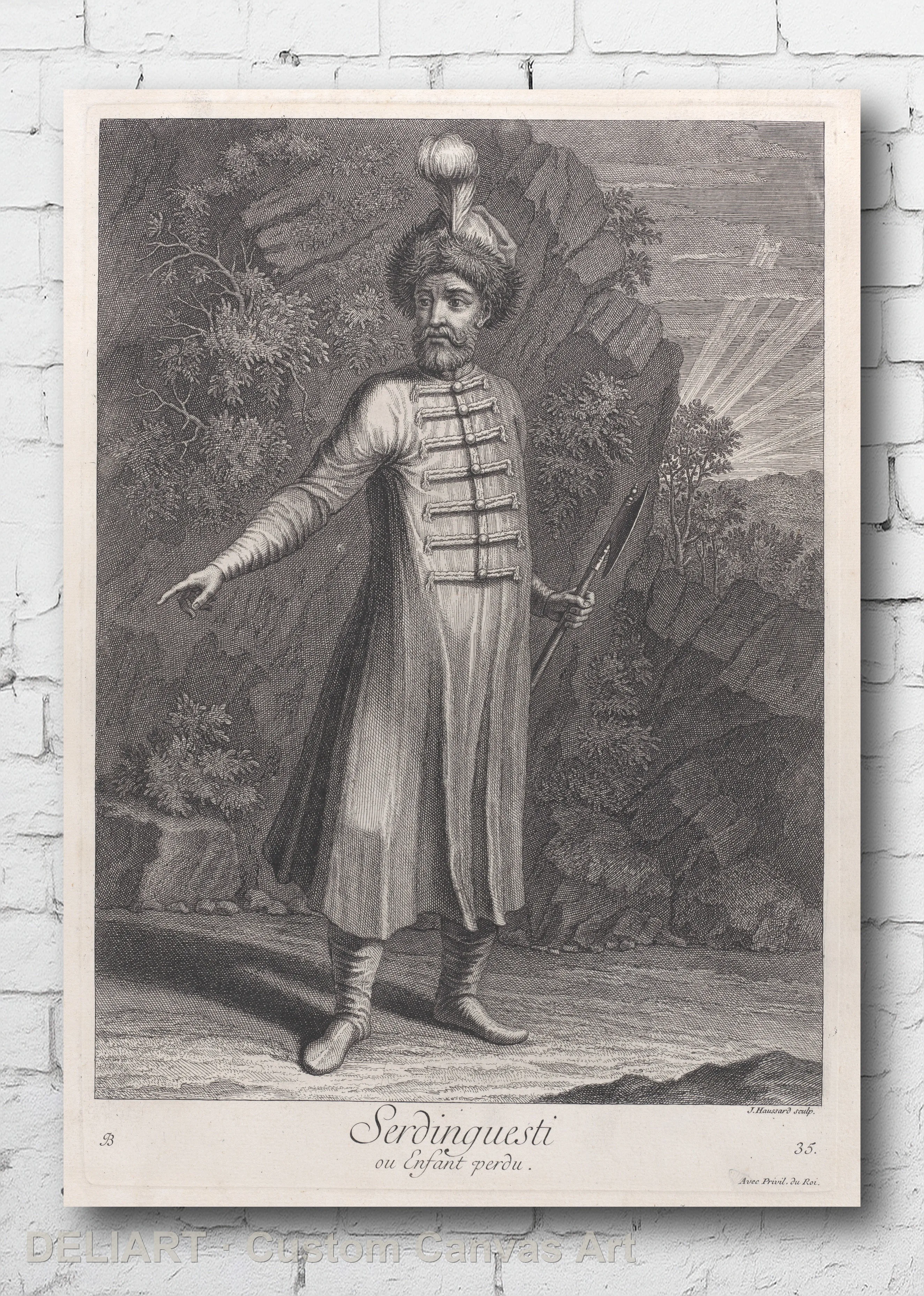 Ottoman Vintage Costume Art by Jean Baptiste Vanmour - Travel Canvas Wall Art Poster Print Vintage Home Decor Unframed