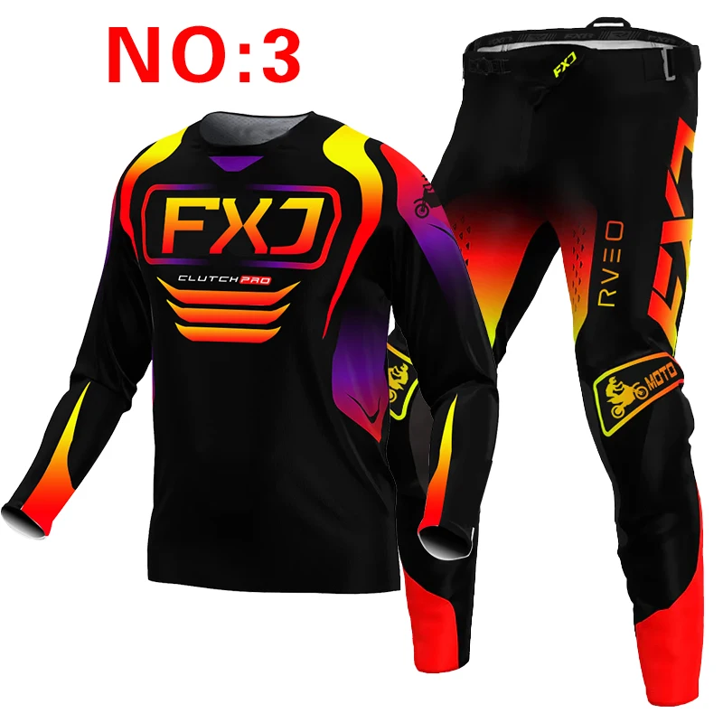 FXJ enduro motocross gear set mx jersey pants motorbike clothing mtb carracing suit Off Road equipment Customized Name Number - Image 5