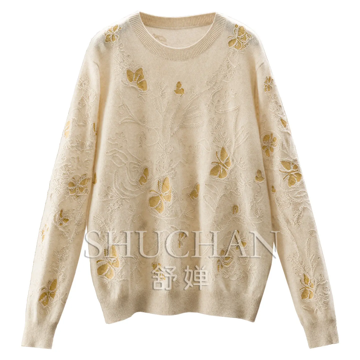 Pullover Loose Heavy Industry Butterfly Jacquard Cashmere Sweater Female F530 Winter Clothes Women