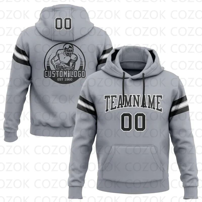 

Customized Hoodie Gray Black White Jersey 3D Printed Unisex Pullovers Hoodie Casual Sweatshirts