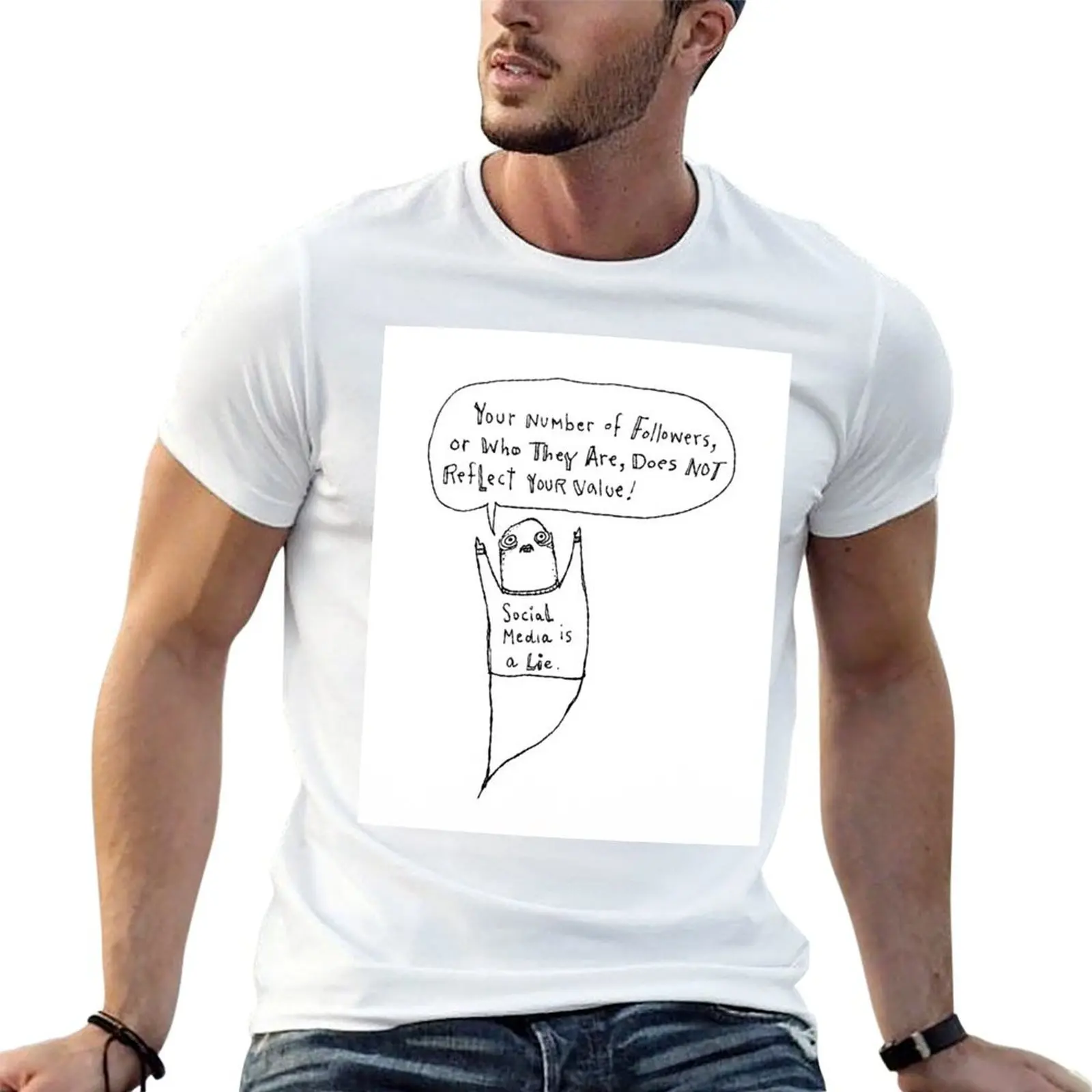 

Social Media is a LIE! T-Shirt mens graphic t shirts g man t shirts for men T-Shirt