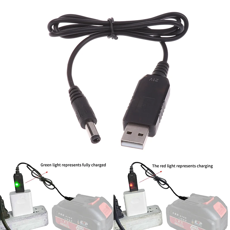 USB 5V To 21V Boost Charging Cable USB Power Boost Line DC 21V Interface Lithium Battery Charger Adapter