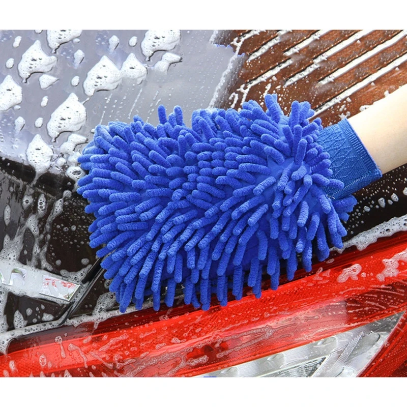 Chenille Car Wash Glove Microfiber Cleaning Wax Tool Duster Double Side Cleaning