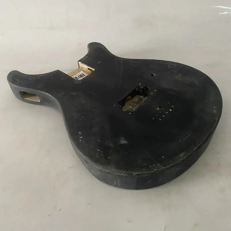 YB081 Unfinished Electric Guitar Body in Black Color with Damages and Dirty Genuine Fretlight Brand