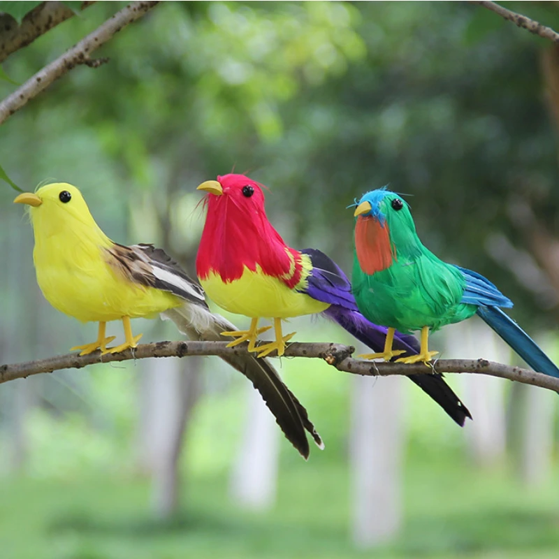 Artificial Birds Fake Foam Animal Simulation Feather Bird for Wreath Craft Christmas Tree Decoration Garden Home Party Ornaments