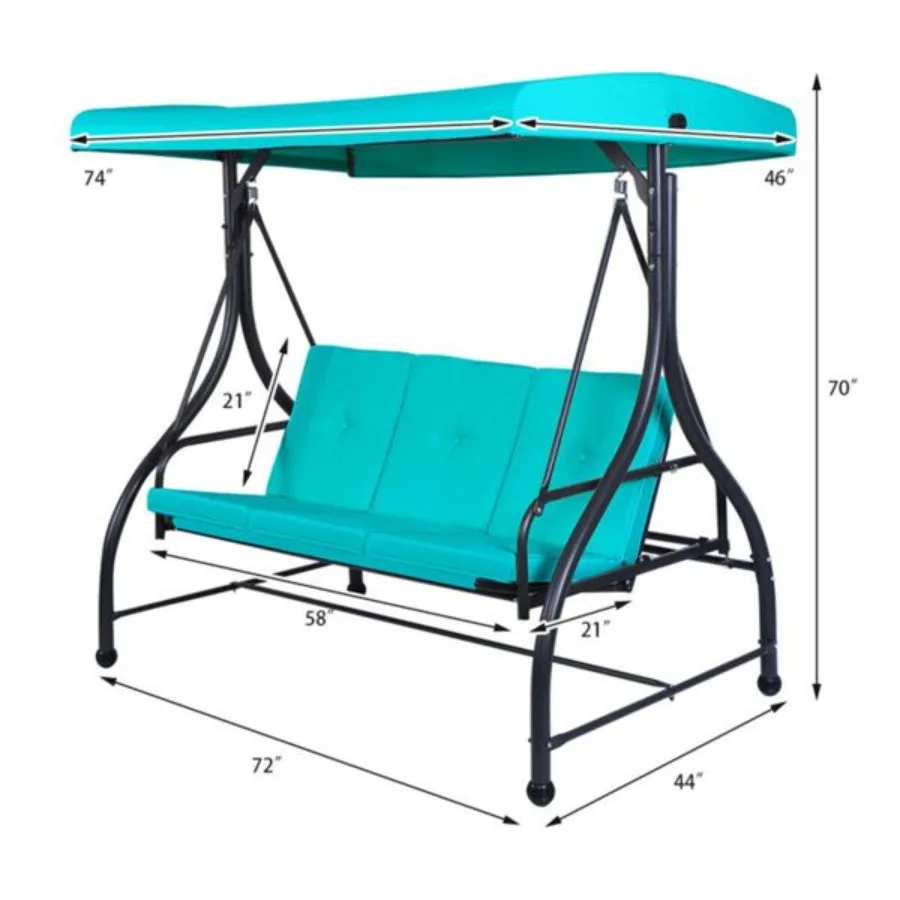 Chaises pivotantes à 3 places, lit hamac convertible