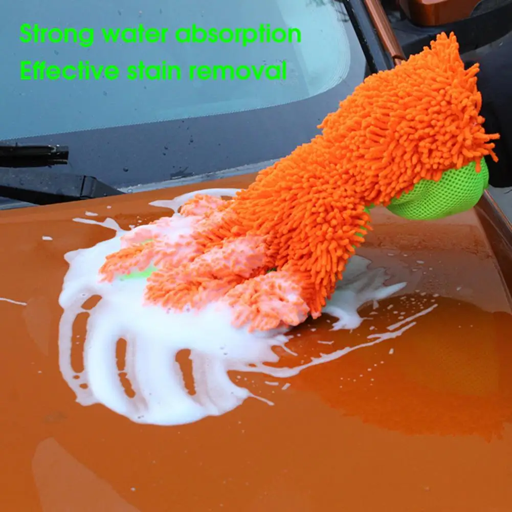 Car Washing Glove Coral Fleece Non-scratching Effortless Universal Chenille Auto Wash Glove Car Wash Glove Stain Removal