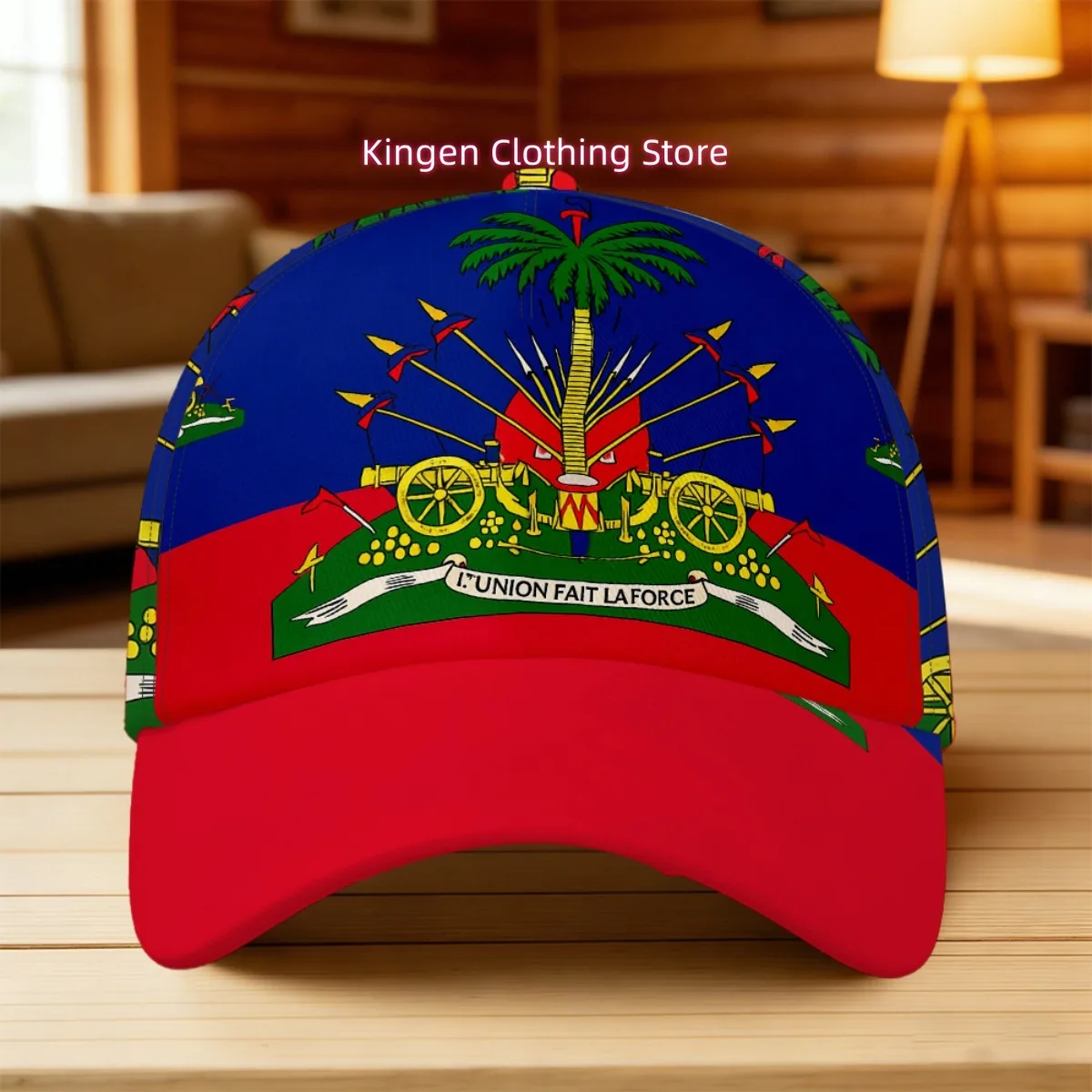 1pc Haitian Flag Print Duckbill Cap - Unisex Fitted Hat Suitable for Casual Wear, Lightweight & Breathable with Haitian Pride, M