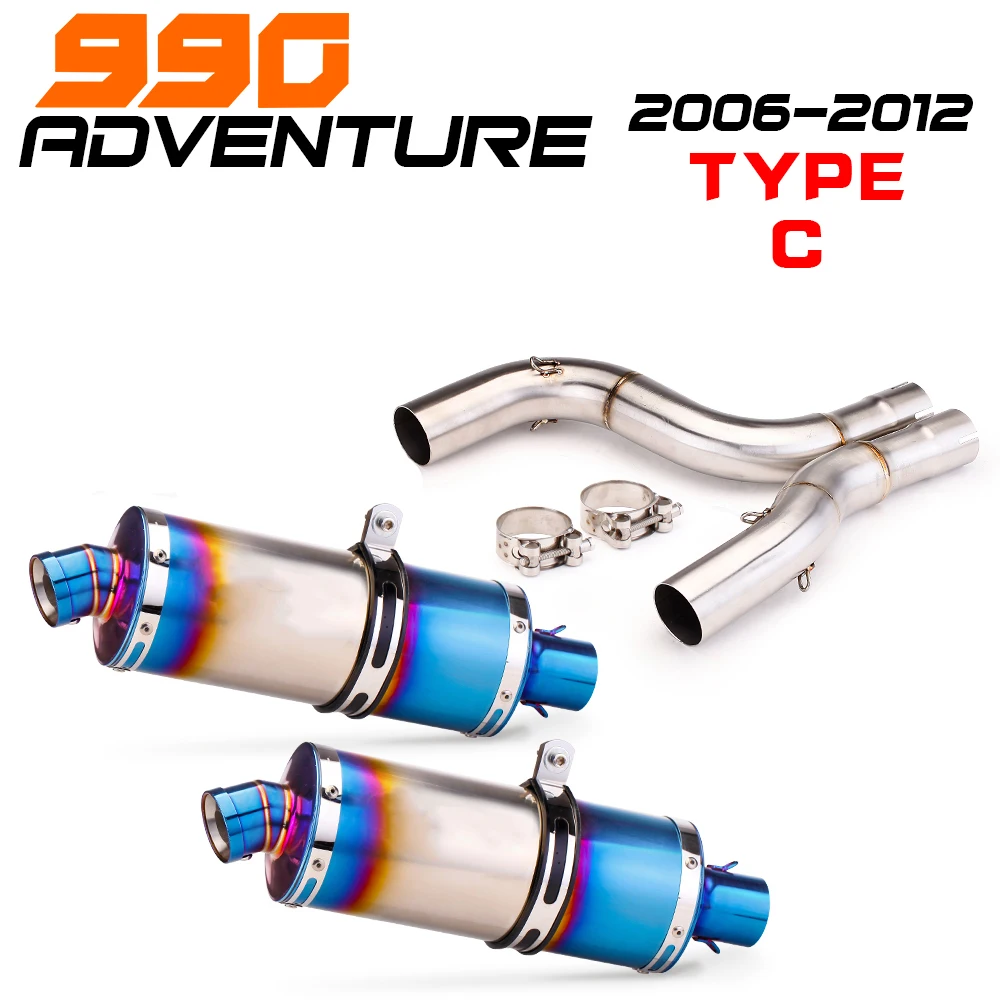 

Motocross Escape Slip-on 990 Adventure R / S Motorcycle Exhaust Muffler Middle Link Pipe universal For 990 Adventure 2006-2012