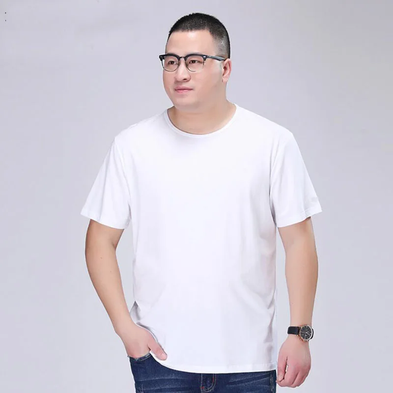 Men\'s Big T-Shirt Large Size 5XL 6XL 7XL 8XL 9XL 10XL 11XL 12XL 14XL 15XL Short Sleeve Round Neck Loose Casual Black Gray White