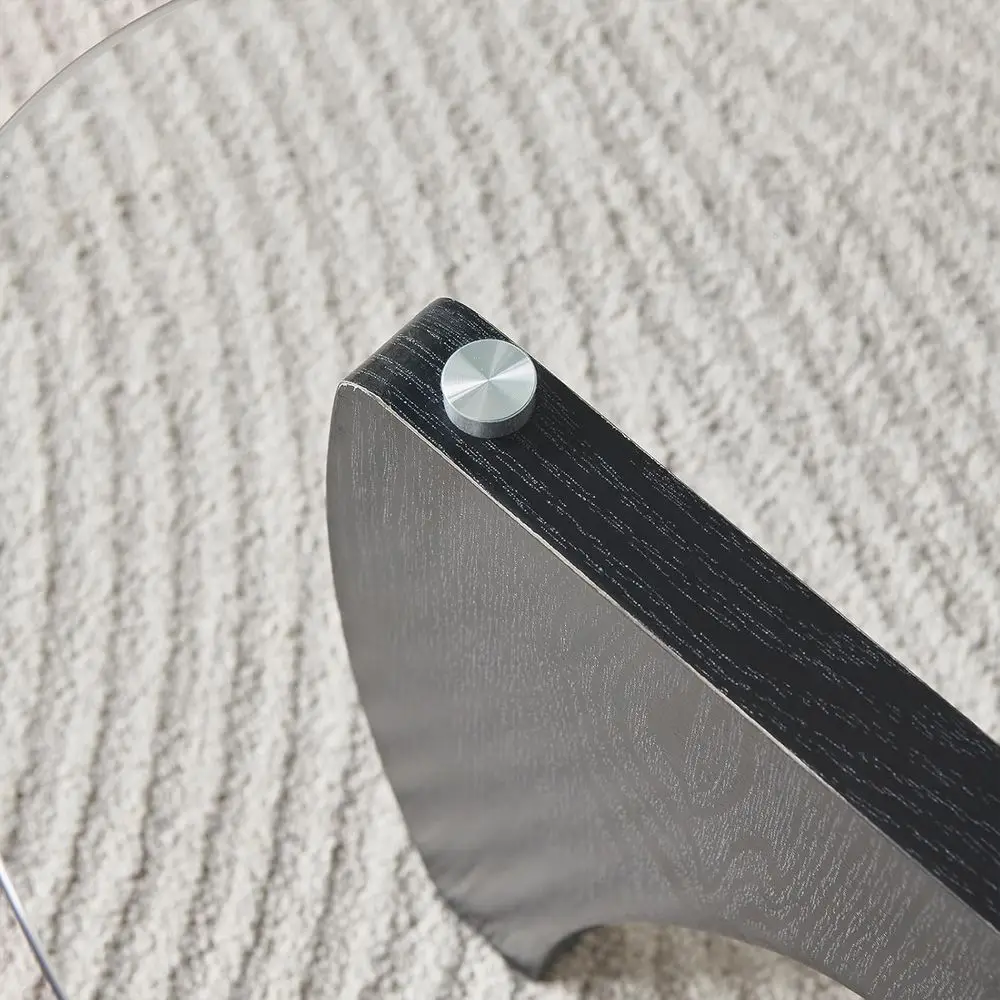 Elegante mesa de centro triangular negra: muebles de salón modernos de alta gama