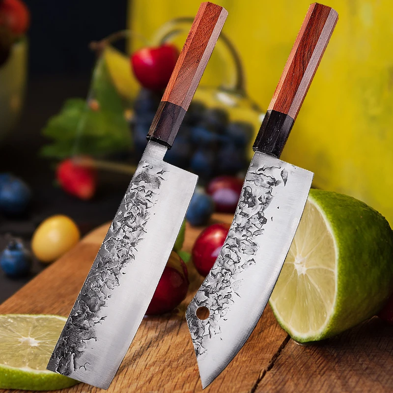 Professional Japanese Chef Knife Set Hand Forged Steel Fish Fruit Knives Butcher Meat Slicing Cleaver Kitchen Knife