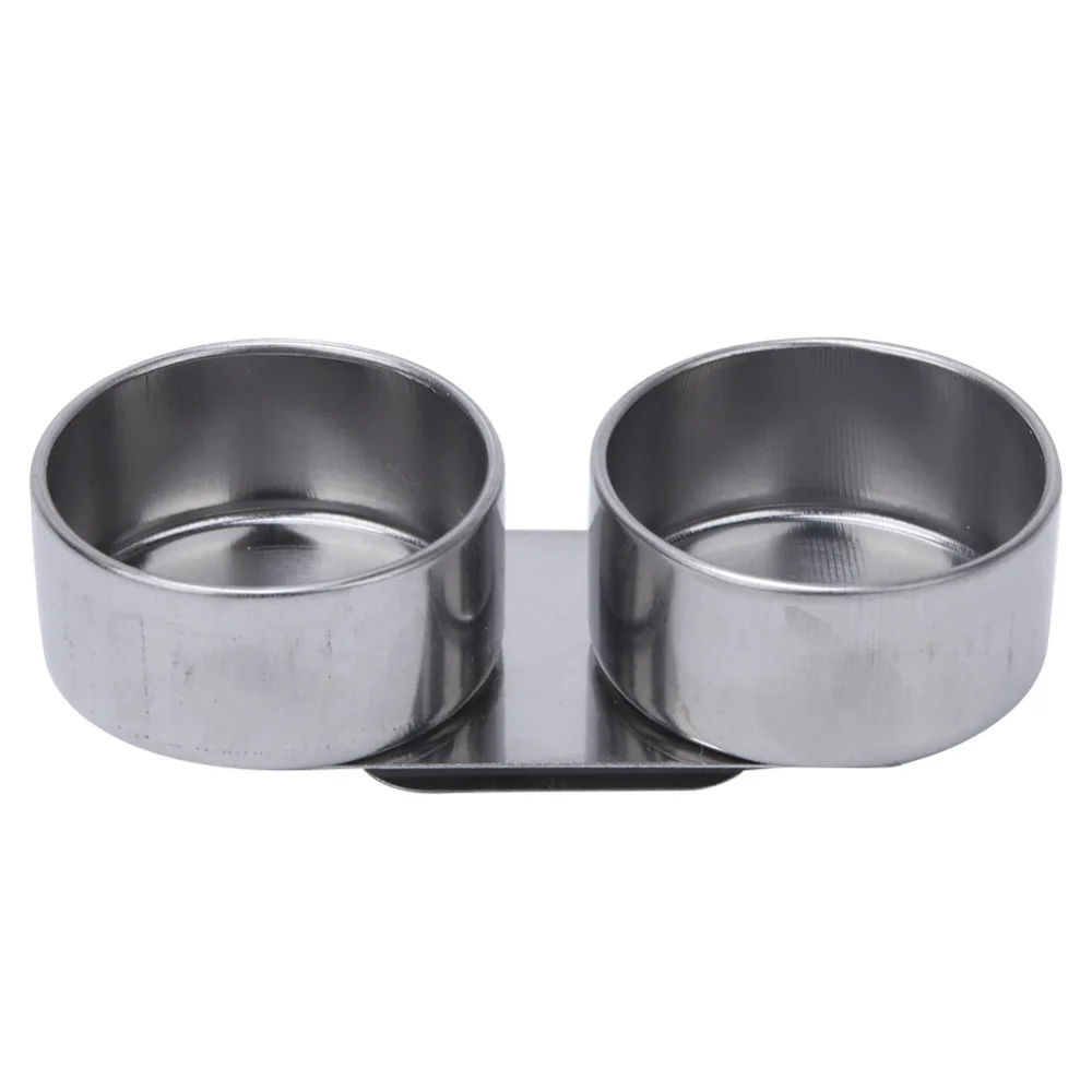Metal Oil Painting Pot Double Hole Lidded Double Chamber Oil Kettle Drum Shaped Silver Turpentine Container Brush Cleaning