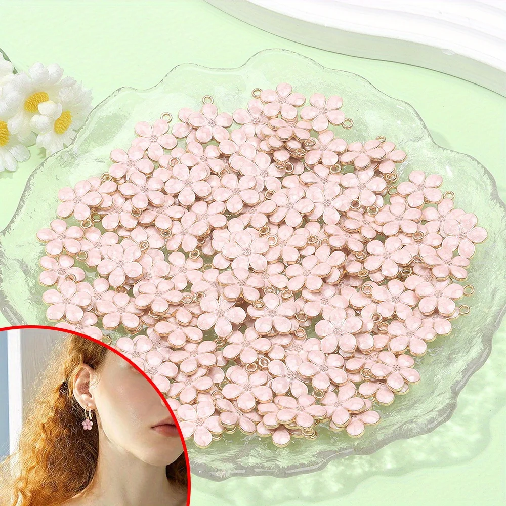 11/22/35pcs Cherry Blossom Shaped Pendant, DIY Jewelry Accessories, Valentine's Day, Halloween, Thanksgiving, Christmas Gifts
