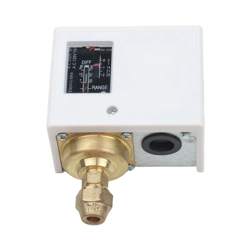 Adjustable Pressure Switch for Water and For Air Compression Systems with Reliable Operation in Tough Environments