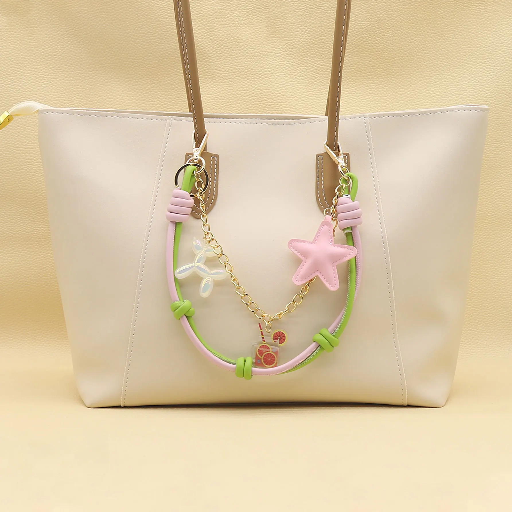 

Cute Fashion Casual Handmade PU Leather Phone Chain, Bag Chain, DIY Accessory Keychain