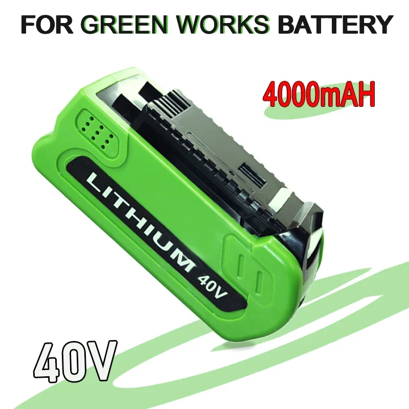 40V 4000mAh Rechargeable Replaceable Lithium ion Battery Compatible for Greenworks G-MAX 29462 29482 29252 2901319 Power Tools