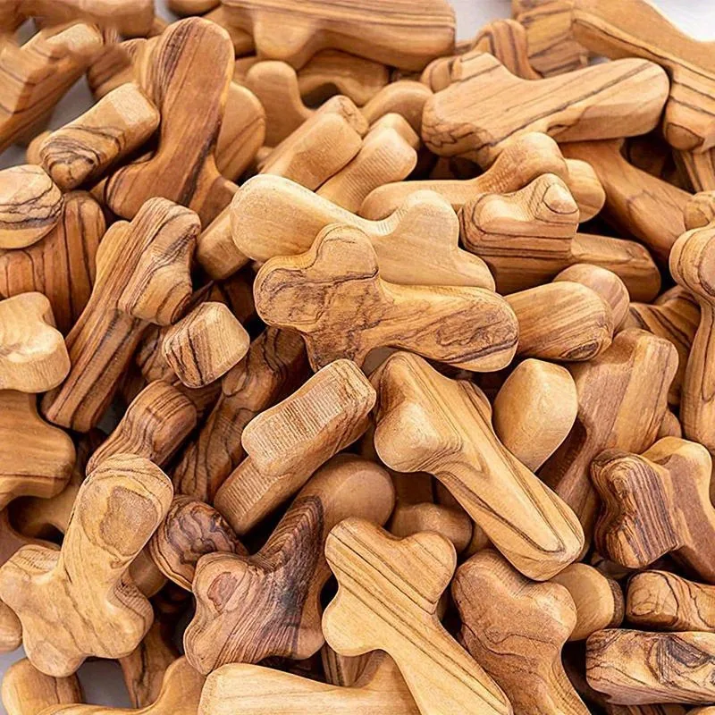 النخيل الصليب الخشب الزيتون السلس اليد الصليب خشبية الصلاة الصليب المسيح الحلي عقد الصلبان الدينية سحر قلادة قلادة