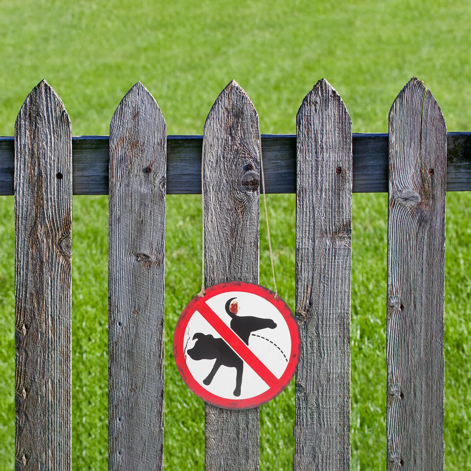 Weathered Vintage Dog Yard Sign No Pooping Allowed Garden Decor Keep Yard Clean Dog Poop Alert Lawn Ornament Sign