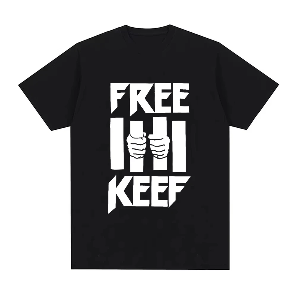 2026 New Chief Keef Free Keef Letter Print T Shirt Men's Women Vintage T-shirts Cotton Oversized Short S