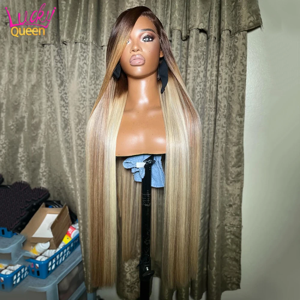 Drawstring Glueless Highlight Blonde 5X5 Lace Closure Wig 13x6 13x4 HD Lace Front Human Wig For Women Pre Plucked Body Wave