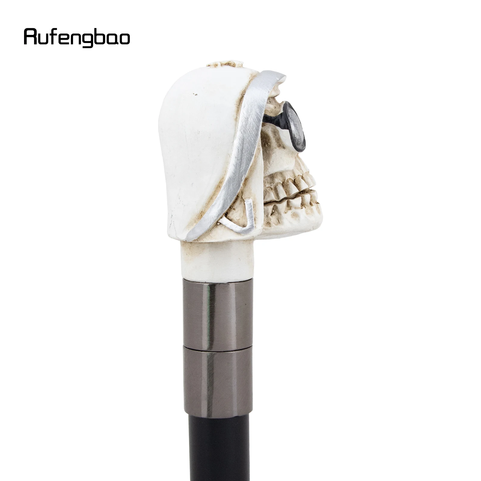 Silver Resin Wear Glasses Skull Head Cane Decorative Cospaly  Cane Halloween Mace Wand Crosier Performance Stage Cane 94cm view 6