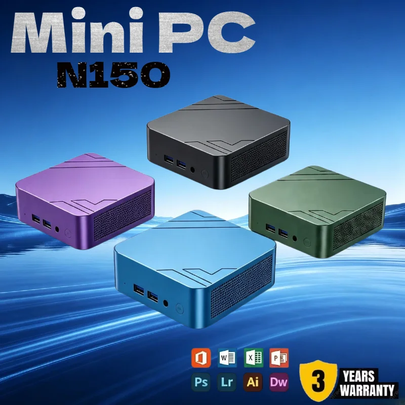 Intel Core N150 Mini PC Compact 16G BLarge SSD4K Display WiFi6 BT5.2 Multifunctional Office Gaming Mini Computer Device