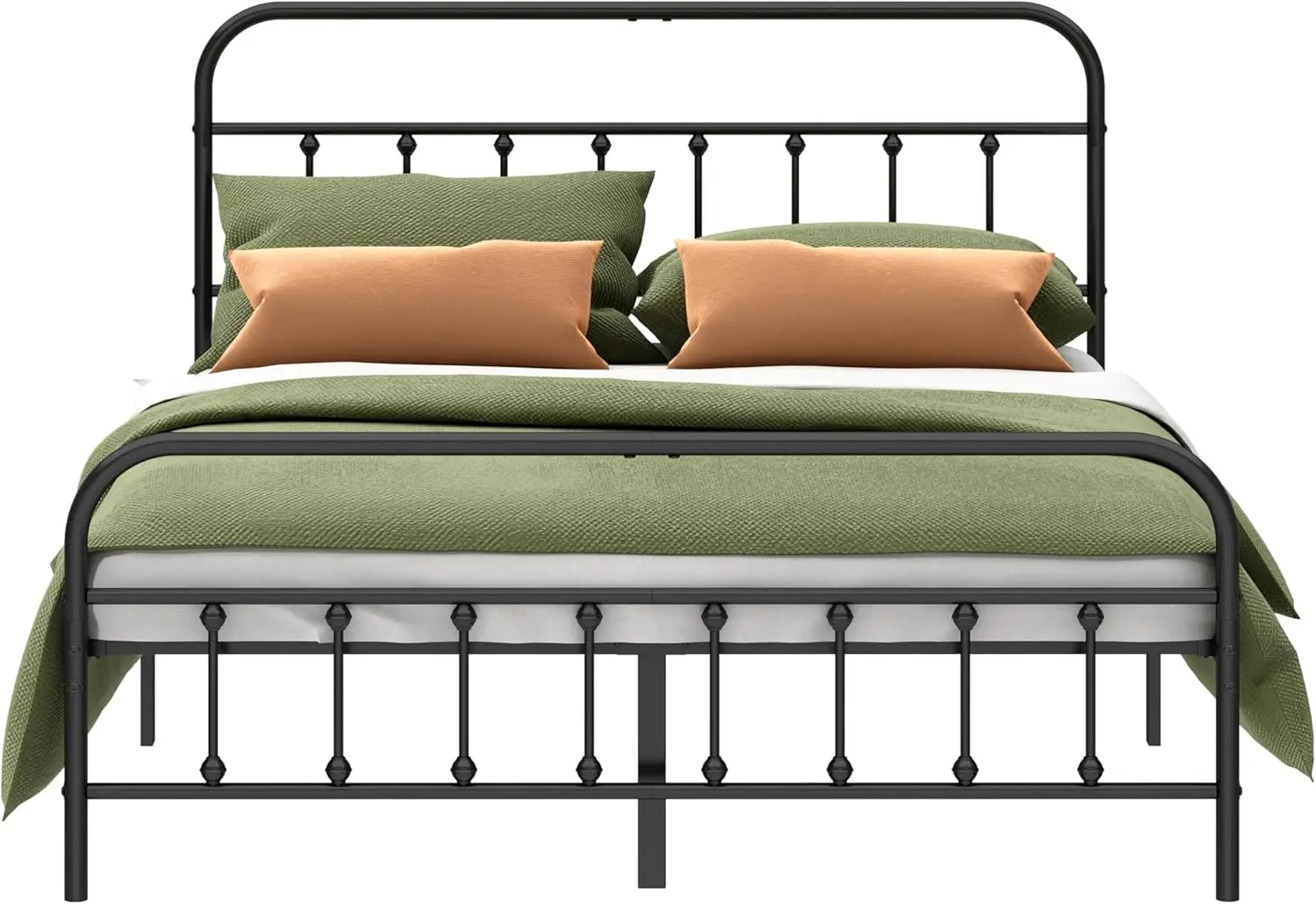 

Sturdy Metal Queen Bed Frame with Storage, Easy Assembly and Transport, No Box Spring Required