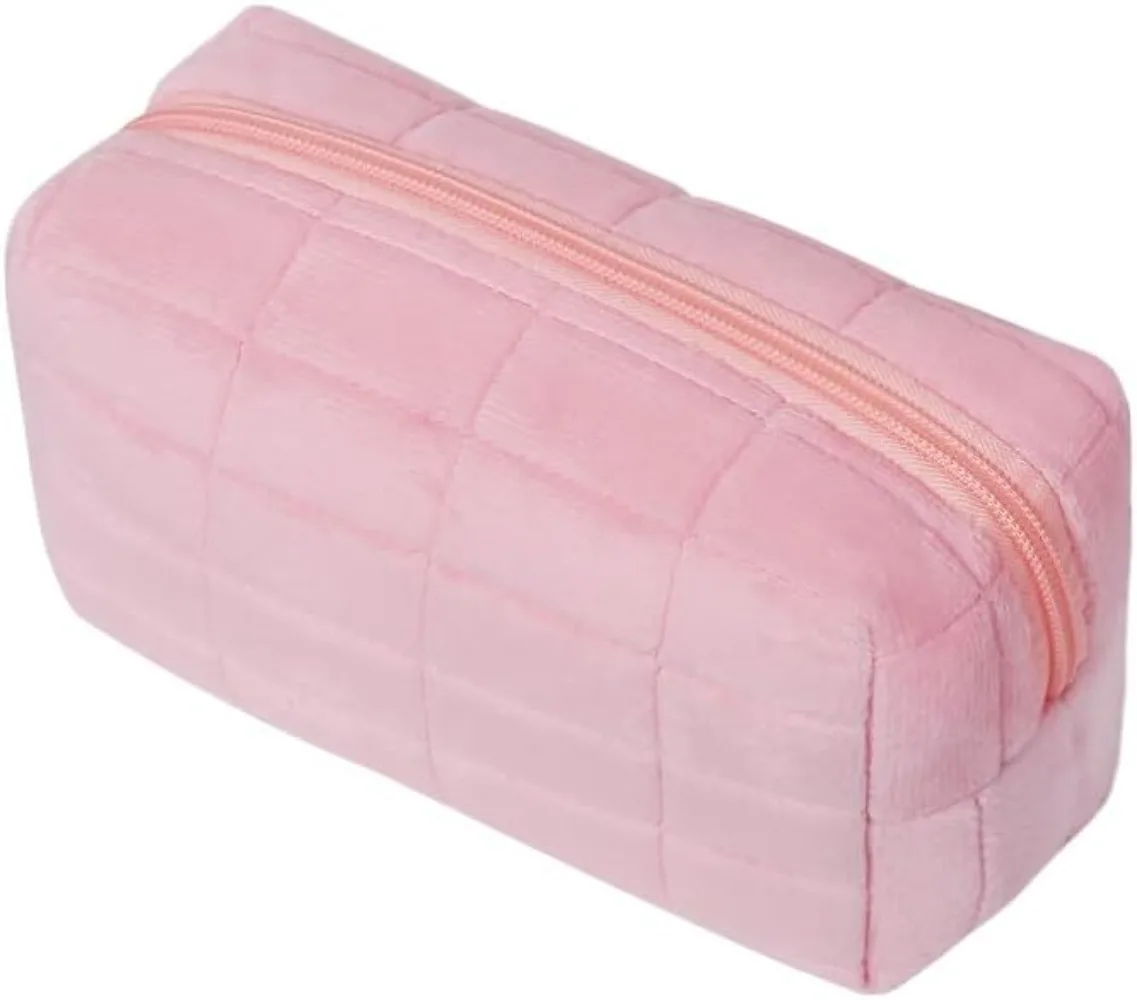 

Розовая мини-косметичка в стиле Y2K – Милая маленькая косметичка и кошелек для монет – Мягкий ретро-органайзер для путешествий, подарок для подростков и женщин