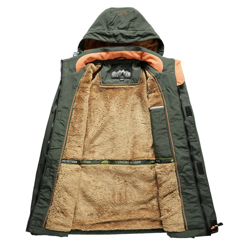 Imagem -03 - Tático Blusão Militar Jacket Exército Multi-bolso de Comprimento Médio Quente Plush Montanhismo Viagem Caminhadas Camping ao ar Livre