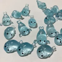 40pcs Glow in The Dark Mini Seal Figurines,Resin Luminous Sea Animals Miniatures,4 Styles for DIY Craft Home Decoration Supplies 4
