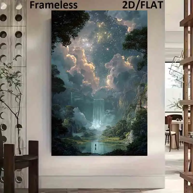 One Piece of 2D/Flat Printing Measuring by  Featuring a Frameless Modern Canvas Poster