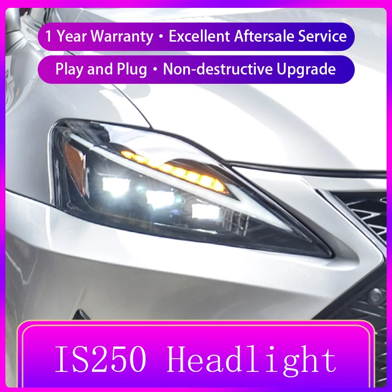 Powerful Headlights for Cars Lexus IS200 IS250 IS300 IS350 2006-2012 Front Lamp Projector Lens DRL LED Turn Signal Car Accessory