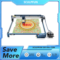 SCULPFUN S30 Ultra 33W Laser Engraver Cutter, Automatic Air Assist, 0.08x0.10mm Laser Focus, 600*600mm Engraving Area, 455±5nm