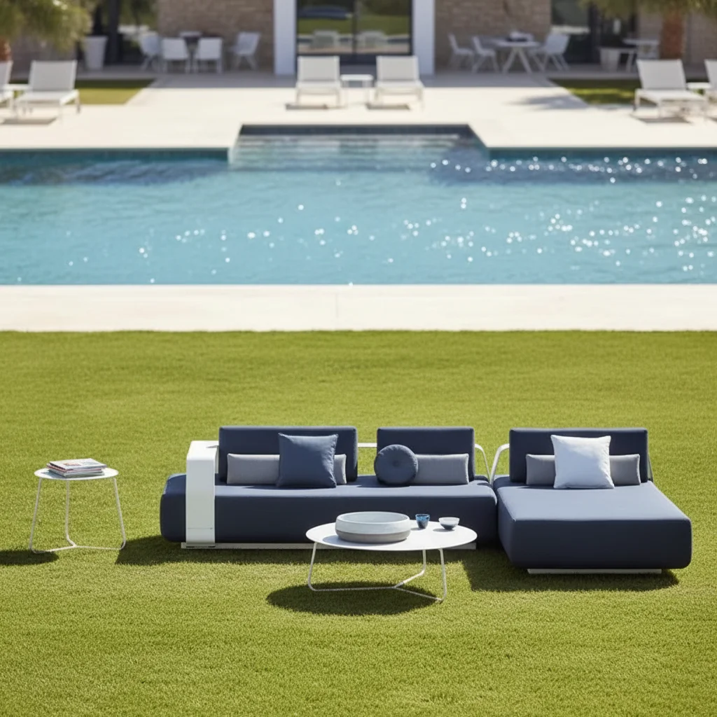 #Blue Aluminum Modern Outdoor - Outdoor Furniture Quick Dry ulasan dan harga