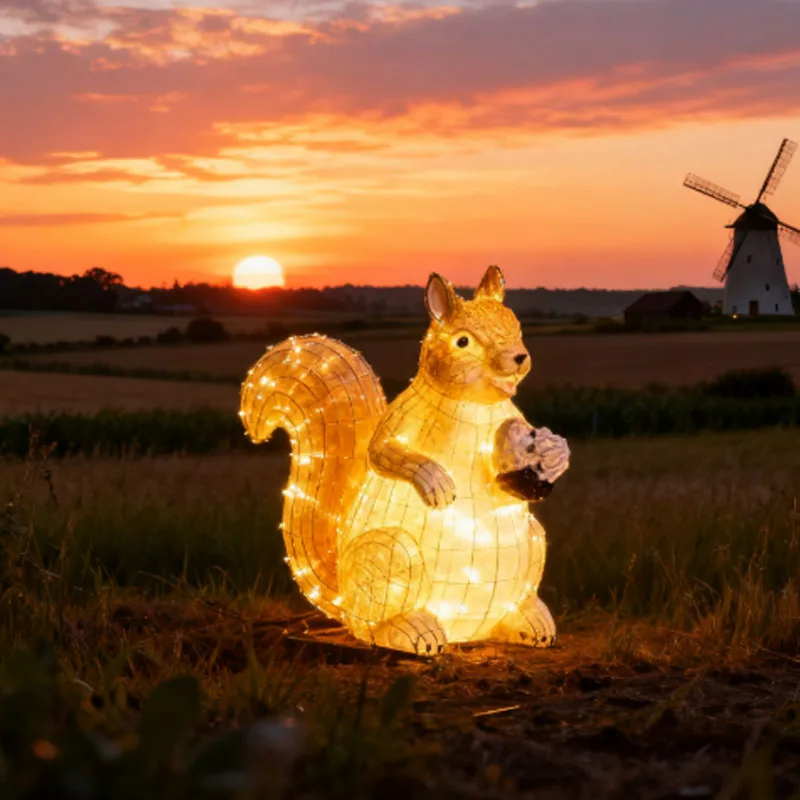 ABLQ Solar Resin House Light Outdoor Waterproof LED Cartoon Ground Plug Light Garden Decoration Lawn Landscape Lamp,B