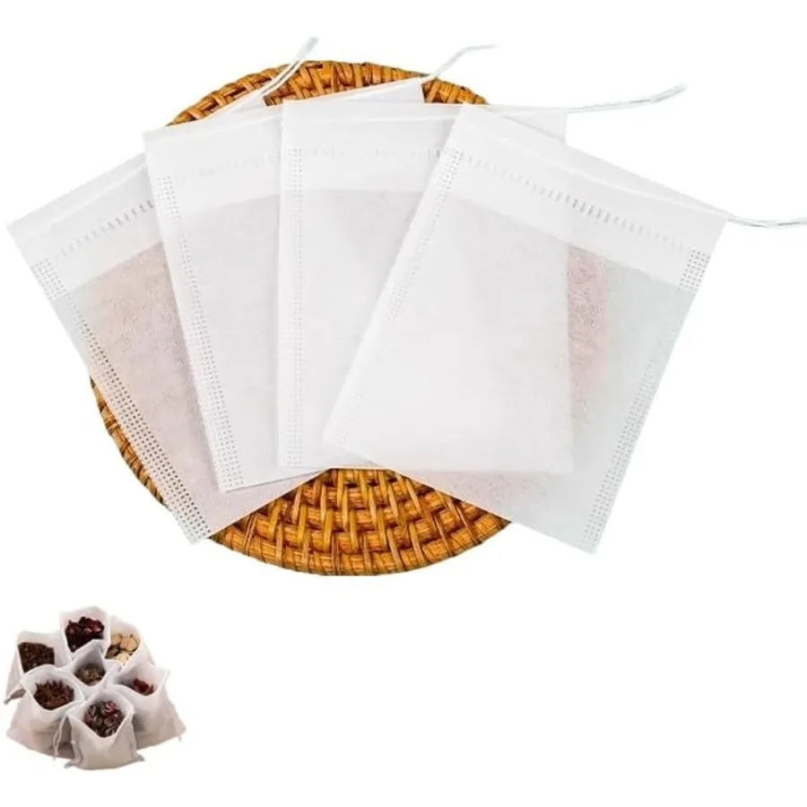 

tea bags for loose leaf tea 100PCSNonwoven fabric tea filter disposable empty tea bags Suitable for coffee spices and small tea