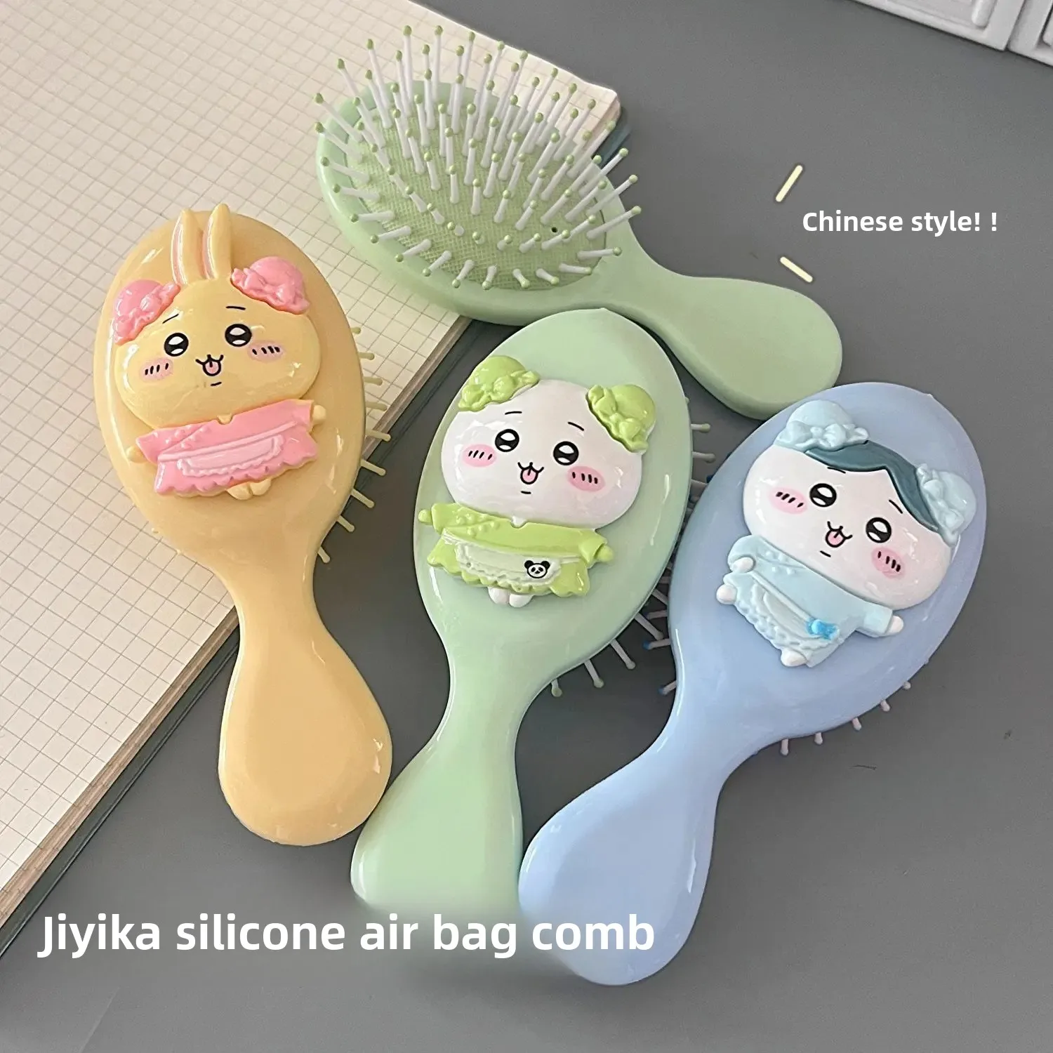 Chiikawa Cartoon Air Cushion Brush For Girls Students Durable Portable Home Use Compact Hair Comb Otaku Cute Kawaii Moe Funny