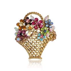 Creative Flower Basket Brooch Women's Set Fashion Accessories Brooch Coat Decorative Needle Scarf Buckle