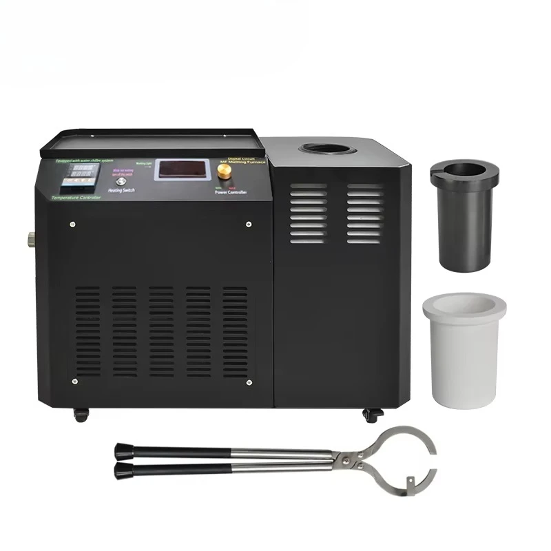 5000W Mini Gold Melting Arc Furnace with Motor & Engine Fast Smelting Water Chiller Temperature Control 3KG Capacity