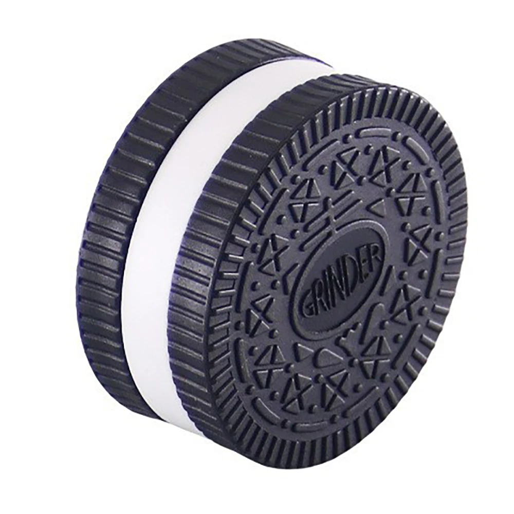 1/2 Plastic Herb Grinder 2.2 Inch Stronger Grip Biscuit Shape Design Tobacco Smoke Grinder