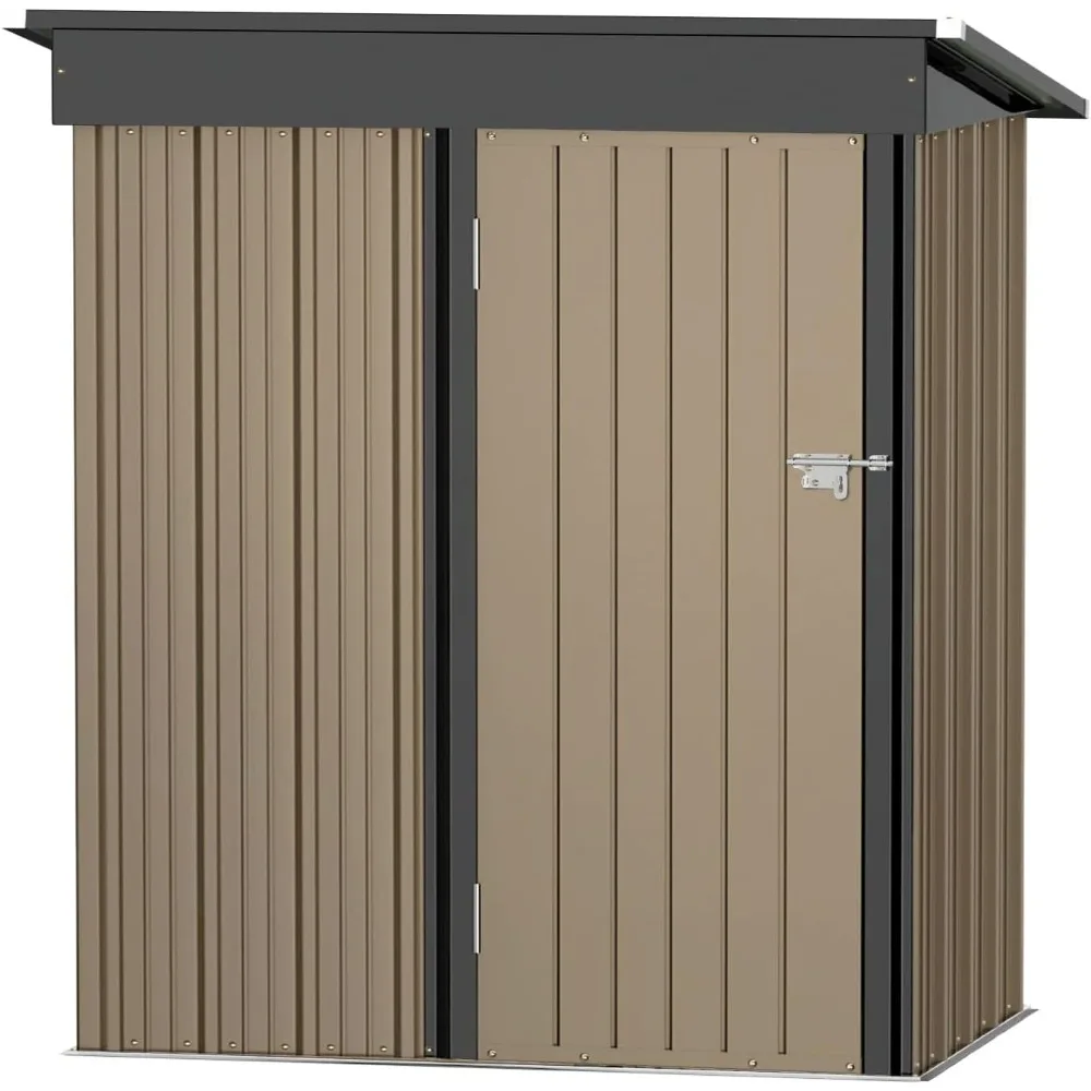 Outdoor Storage Shed 5 x 3 FT Metal Shed with Lockable Door,Waterproof Garden Tool Shed Storage House for Backyard Patio Lawn