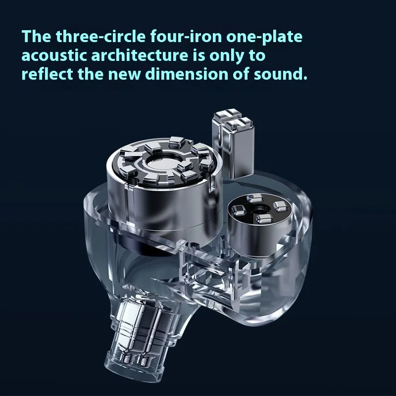 TRN JAWS Wired In-Ear Earphones 4BA+3DD+1PMT Hybrid Drivers Music Earbuds HIFI Headsets Replaceable Cable Monitor Headphone