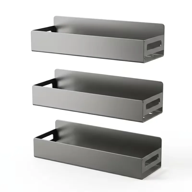Metal Magnetic Absorbent Rack for Refrigerator Door Hanging Storage No-Drill Wall-Mounted Organizer for Magnetic Washing Machine