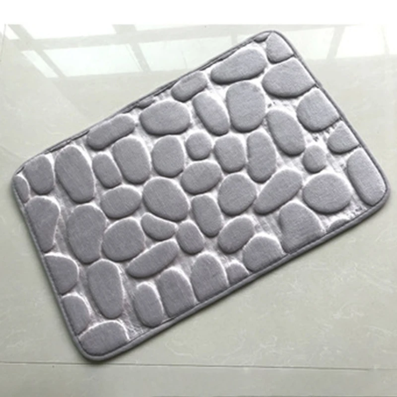 Cobblestone Embossed Bathroom Bath Mat Non-slip Carpets In Wash Basin Bathtub Side Floor Rug Shower Room Doormat Memory Foam Pad