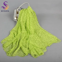 Light Green Silk Scarf Shawl Women Fashion Honeycomb Cracks Design Long Scarves Wraps Fall Winter Neck Scarf Hijab 180*130cm