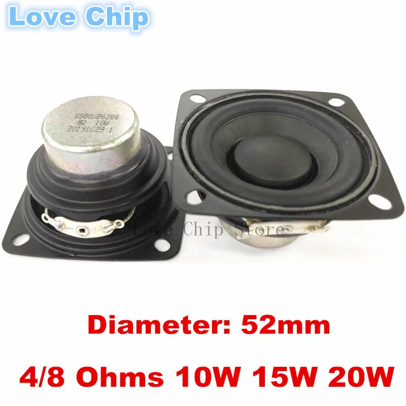 

2PCS 2 Inch Full Range Audio Speaker Diameter 52mm 4/8 Ohms 10W 15W 20watts Hifi Stereo Loudspeaker Mini Amplifier Rubber Gasket