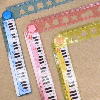 20 Pcs Piano Ruler Convenient Straight Children Cartoon Kids Quilting Adorable Plastic Daily Use Student Reusable Pupils