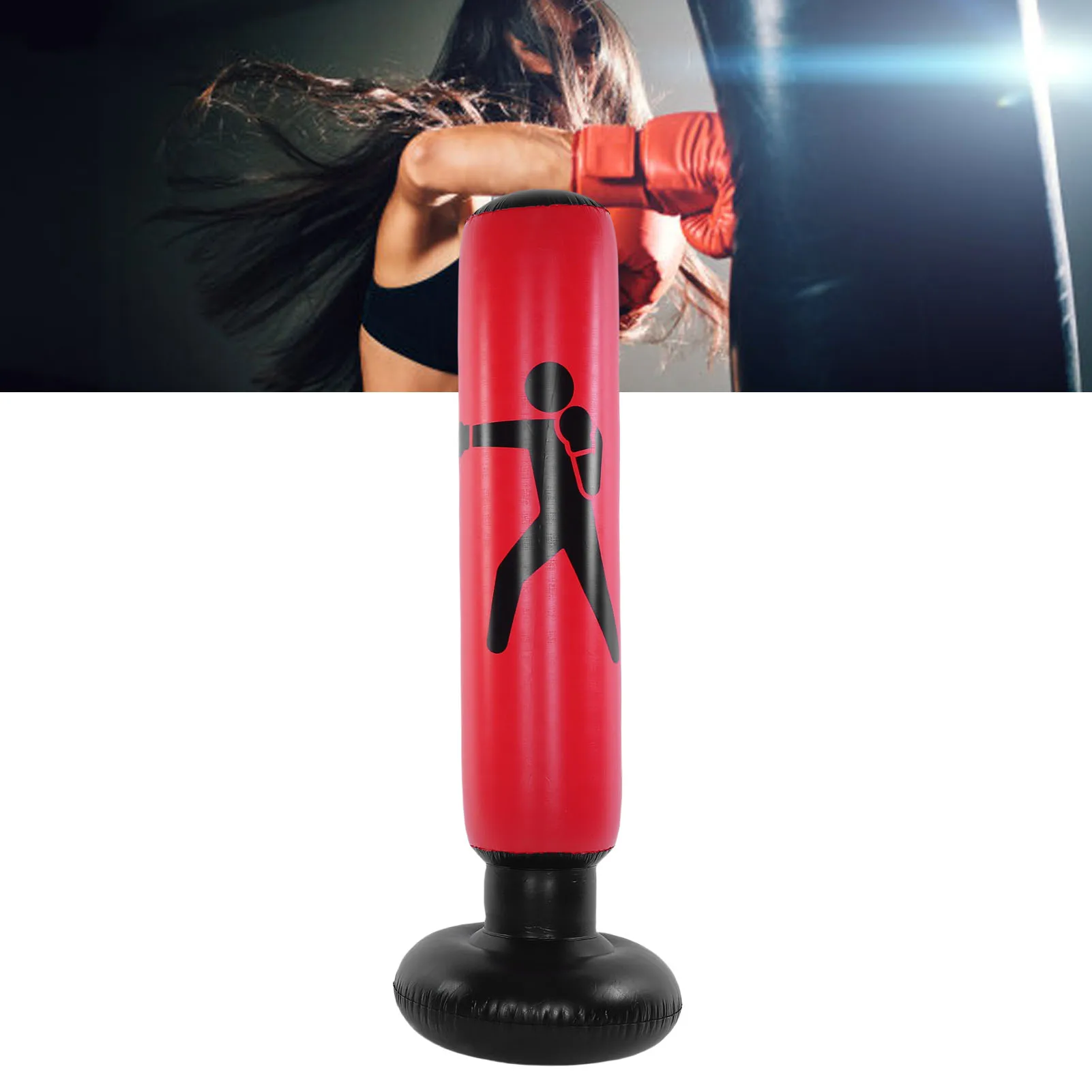 

63-дюймовая надувная боксерская палка, детская боксерская груша, стоячая колонна для кикбоксинга для каратэ, тхэквондо, смешанные боевые искусства