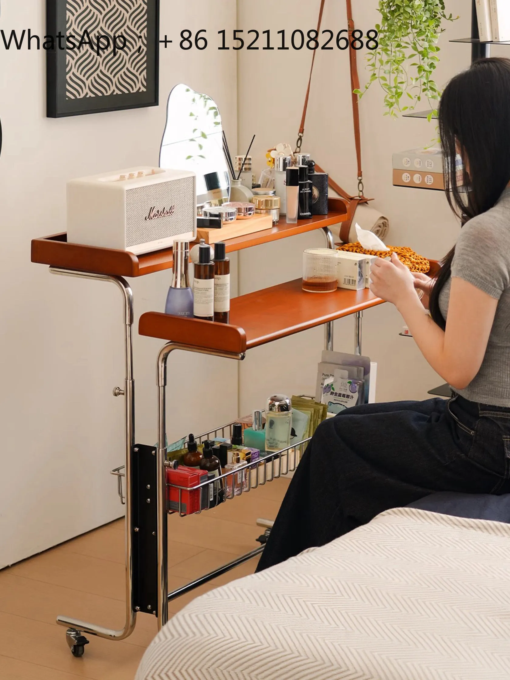 LLY bay window bedside dressing workbench medieval mobile lifting computer learning makeup desk stainless steel